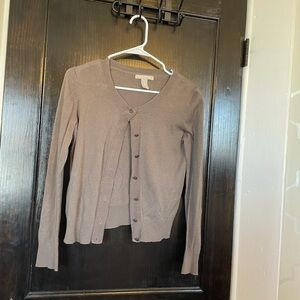 Banana Republic Taupe Button-Up Lightweight Cardigan